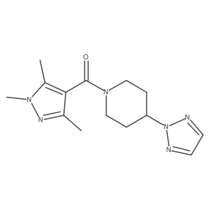 (4-(2H-1,2,3-triazol-2-yl)piperidin-1-yl)(1,3,5-trimethyl-1H-pyrazol-4-yl)methanone Structure