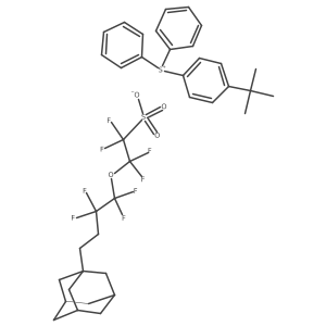 (4-(tert-Butyl)phenyl)diphenylsulfonium 2-(4-(adamantan-1-yl)-1,1,2,2-tetrafluorobutoxy)-1,1,2,2-tetrafluoroethane-1-sulfonate结构式