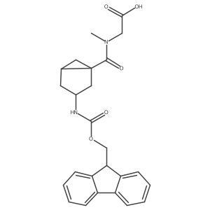 rac-2-{1-[(1R,3R,5R)-3-({[(9H-fluoren-9-yl)methoxy]carbonyl}amino)bicyclo[3.1.0]hexan-1-yl]-N-methylformamido}acetic acid结构式