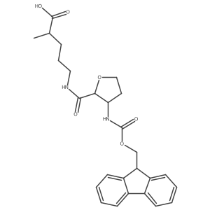 rac-5-{[(2R,3S)-3-({[(9H-fluoren-9-yl)methoxy]carbonyl}amino)oxolan-2-yl]formamido}-2-methylpentanoic acid结构式