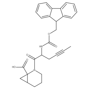 rac-(1R,6S)-2-[2-({[(9H-fluoren-9-yl)methoxy]carbonyl}amino)hex-4-ynoyl]-2-azabicyclo[4.1.0]heptane-1-carboxylic acid结构式