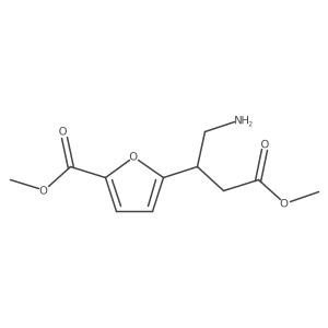 Methyl 5-(1-amino-4-methoxy-4-oxobutan-2-yl)furan-2-carboxylate结构式