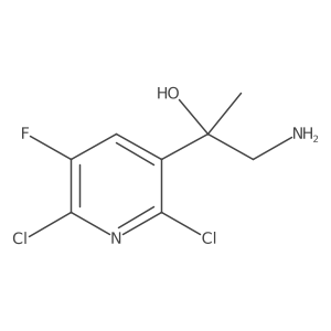 1-Amino-2-(2,6-dichloro-5-fluoropyridin-3-yl)propan-2-ol结构式