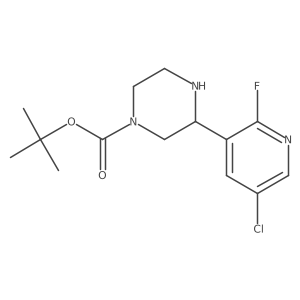 Tert-butyl 3-(5-chloro-2-fluoropyridin-3-yl)piperazine-1-carboxylate结构式