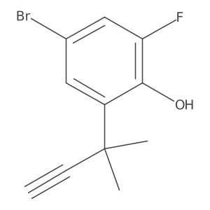 4-Bromo-2-fluoro-6-(2-methylbut-3-yn-2-yl)phenol Structure