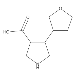 rac-(3R,4R)-4-(oxolan-3-yl)pyrrolidine-3-carboxylic acid结构式