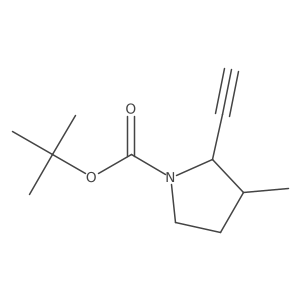 Tert-butyl 2-ethynyl-3-methylpyrrolidine-1-carboxylate结构式