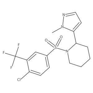 1-[4-chloro-3-(trifluoromethyl)benzenesulfonyl]-2-(1-methyl-1H-pyrazol-5-yl)piperidine结构式