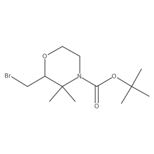 Tert-butyl 2-(bromomethyl)-3,3-dimethylmorpholine-4-carboxylate结构式