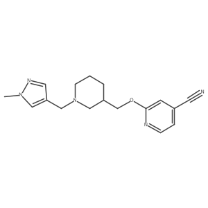 2-({1-[(1-methyl-1H-pyrazol-4-yl)methyl]piperidin-3-yl}methoxy)pyridine-4-carbonitrile Structure