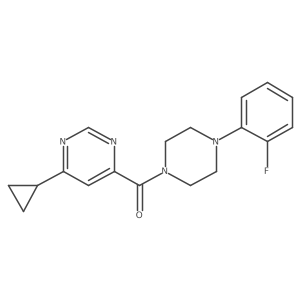 4-Cyclopropyl-6-[4-(2-fluorophenyl)piperazine-1-carbonyl]pyrimidine结构式