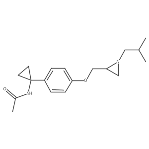 N-[1-(4-{[1-(2-methylpropyl)aziridin-2-yl]methoxy}phenyl)cyclopropyl]acetamide结构式