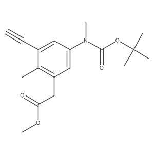 Methyl 2-(5-{[(tert-butoxy)carbonyl](methyl)amino}-3-ethynyl-2-methylphenyl)acetate结构式