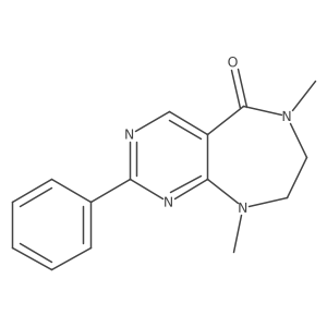 6,7,8,9-Tetrahydro-6,9-dimethyl-2-phenyl-5H-pyrimido[4,5-e][1,4]diazepin-5-one结构式