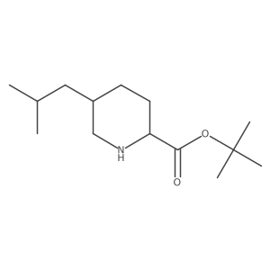 rac-tert-butyl (2R,5R)-5-(2-methylpropyl)piperidine-2-carboxylate结构式