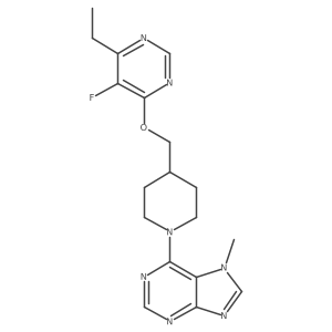 6-(4-{[(6-ethyl-5-fluoropyrimidin-4-yl)oxy]methyl}piperidin-1-yl)-7-methyl-7H-purine结构式