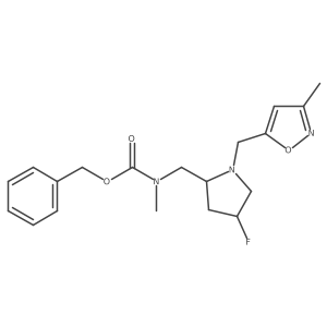 benzyl N-{[(2S,4S)-4-fluoro-1-[(3-methyl-1,2-oxazol-5-yl)methyl]pyrrolidin-2-yl]methyl}-N-methylcarbamate结构式