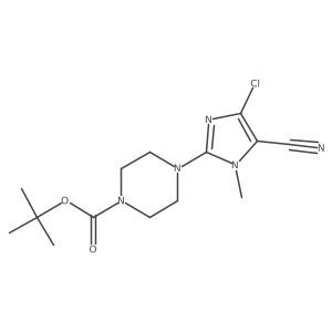 tert-butyl 4-(4-chloro-5-cyano-1-methyl-1H-imidazol-2-yl)piperazine-1-carboxylate结构式