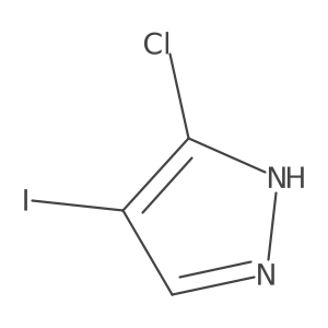 3-Chloro-4-iodo-1H-pyrazole结构式