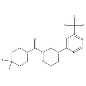 2-(4,4-Difluoropiperidine-1-carbonyl)-4-[6-(trifluoromethyl)pyrimidin-4-yl]morpholine Structure