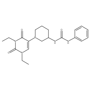 3-[1-(1,3-Diethyl-2,4-dioxo-1,2,3,4-tetrahydropyrimidin-5-yl)piperidin-3-yl]-1-phenylurea结构式