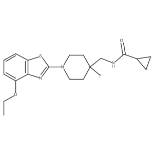 N-{[1-(4-ethoxy-1,3-benzothiazol-2-yl)-4-fluoropiperidin-4-yl]methyl}cyclopropanecarboxamide结构式