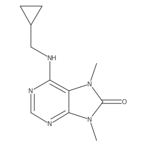 6-[(cyclopropylmethyl)amino]-7,9-dimethyl-8,9-dihydro-7H-purin-8-one结构式