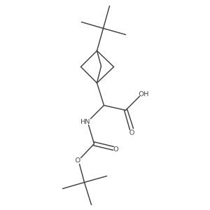 2-(Tert-butoxycarbonylamino)-2-(3-tert-butyl-1-bicyclo[1.1.1]pentanyl)acetic acid结构式