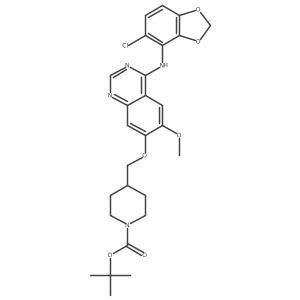 7-(N-tert-butoxycarbonylpiperidin-4-ylmethoxy)-4-(6-chloro-2,3-methylenedioxyanilino)-6-methoxyquinazoline Structure
