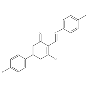 5-(4-Fluorophenyl)-2-{[(4-methylphenyl)amino]methylidene}cyclohexane-1,3-dione Structure