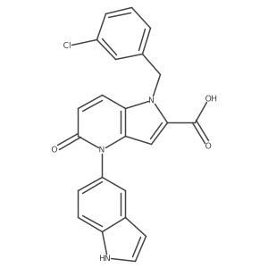 1h-Pyrrolo[3,2-b]pyridine-2-carboxylic acid,1-[(3-chlorophenyl)methyl]-4,5-dihydro-4-(1h-indol-5-yl)-5-oxo- Structure