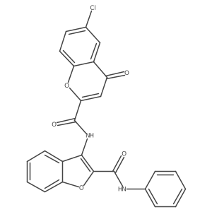 6-chloro-4-oxo-N-[2-(phenylcarbamoyl)-1-benzofuran-3-yl]-4H-chromene-2-carboxamide Structure