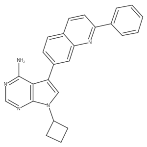 7-Cyclobutyl-5-(2-phenylquinolin-7-yl)-7H-pyrrolo[2,3-d]pyrimidin-4-ylamine结构式