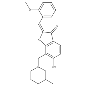 6-Hydroxy-2-[(2-methoxyphenyl)methylene]-7-[(3-methylpiperidyl)methyl]benzo[b] furan-3-one结构式