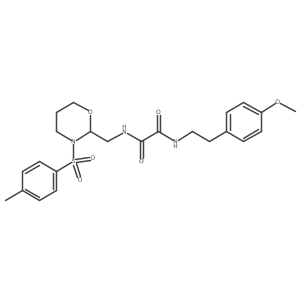 N1-(4-methoxyphenethyl)-N2-((3-tosyl-1,3-oxazinan-2-yl)methyl)oxalamide结构式