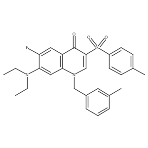 7-(diethylamino)-6-fluoro-1-(3-methylbenzyl)-3-tosylquinolin-4(1H)-one Structure
