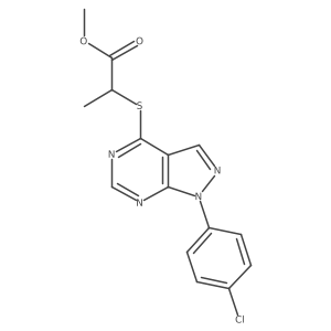 methyl 2-[1-(4-chlorophenyl)pyrazolo[3,4-d]pyrimidin-4-yl]sulfanylpropanoate结构式