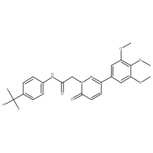 2-(6-oxo-3-(3,4,5-trimethoxyphenyl)pyridazin-1(6H)-yl)-N-(4-(trifluoromethyl)phenyl)acetamide结构式