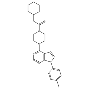 2-cyclohexyl-1-(4-(3-(4-fluorophenyl)-3H-[1,2,3]triazolo[4,5-d]pyrimidin-7-yl)piperazin-1-yl)ethanone结构式