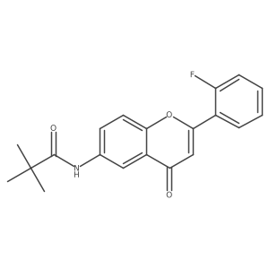 N-[2-(2-fluorophenyl)-4-oxochromen-6-yl]-2,2-dimethylpropanamide Structure