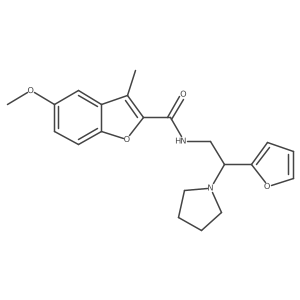 N-[2-(furan-2-yl)-2-(pyrrolidin-1-yl)ethyl]-5-methoxy-3-methyl-1-benzofuran-2-carboxamide Structure