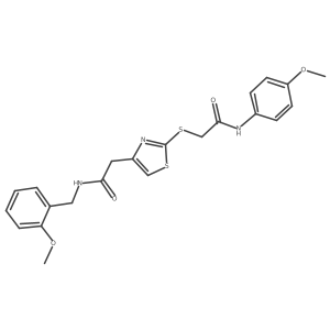 N-(2-methoxybenzyl)-2-(2-((2-((4-methoxyphenyl)amino)-2-oxoethyl)thio)thiazol-4-yl)acetamide结构式