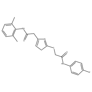 N-(2,6-dimethylphenyl)-2-(2-((2-((4-fluorophenyl)amino)-2-oxoethyl)thio)thiazol-4-yl)acetamide Structure