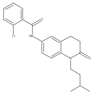 2-chloro-N-(1-isopentyl-2-oxo-1,2,3,4-tetrahydroquinolin-6-yl)benzamide Structure