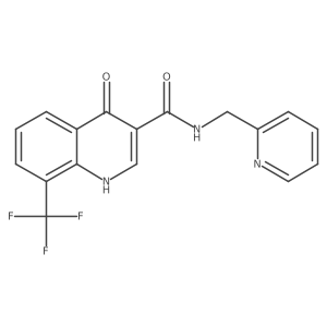 4-hydroxy-N-(pyridin-2-ylmethyl)-8-(trifluoromethyl)quinoline-3-carboxamide Structure