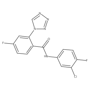 N-(3-chloro-4-fluorophenyl)-4-fluoro-2-(1H-tetrazol-1-yl)benzamide Structure