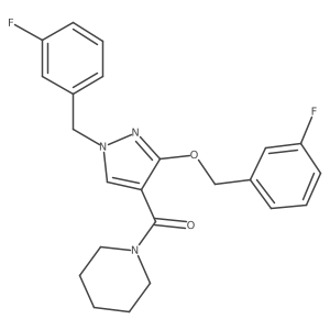 (1-(3-fluorobenzyl)-3-((3-fluorobenzyl)oxy)-1H-pyrazol-4-yl)(piperidin-1-yl)methanone Structure