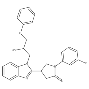 1-(3-fluorophenyl)-4-[1-(2-hydroxy-3-phenoxypropyl)-1H-benzimidazol-2-yl]pyrrolidin-2-one Structure
