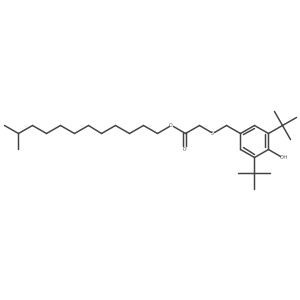 11-Methyldodecyl 2-[[[3,5-bis(1,1-dimethylethyl)-4-hydroxyphenyl]methyl]thio]-acetate Structure