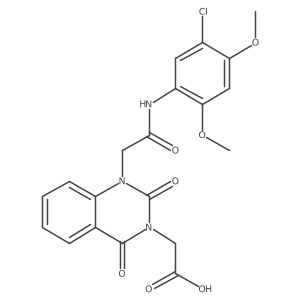 {1-[(5-Chloro-2,4-dimethoxy-phenylcarbamoyl)-methyl]-2,4-dioxo-1,4-dihydro-2H-quinazolin-3-yl}-acetic acid结构式